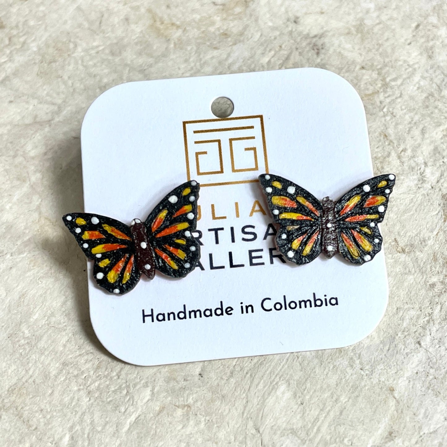 Monarch butterfly earring studs
