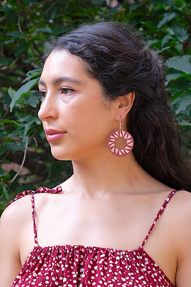 Round Rose Earrings