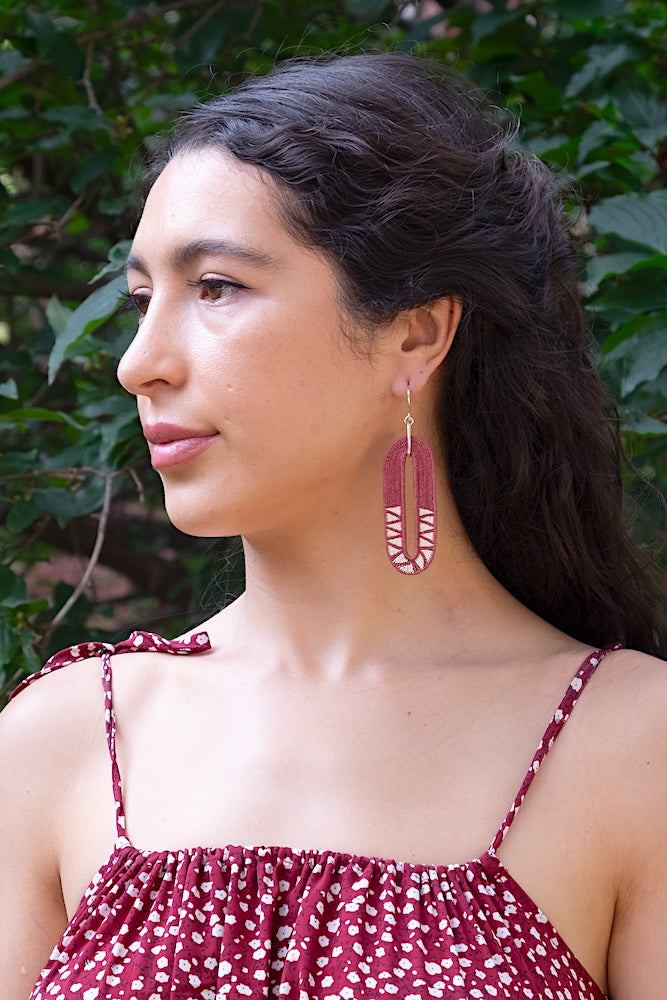 Oval Rose Earrings