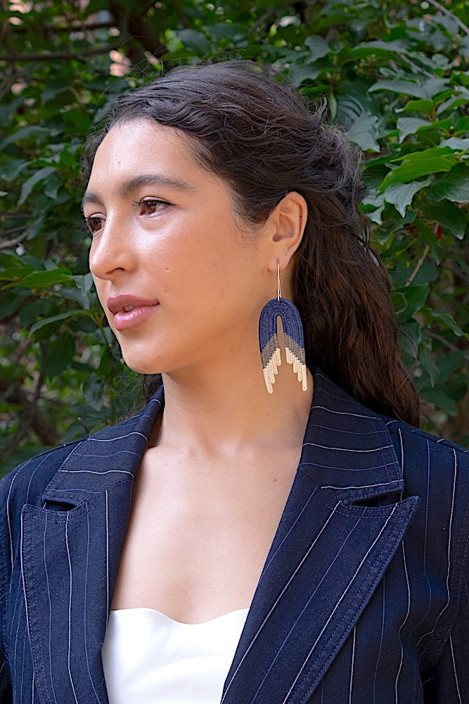 Waterfall Navy Earrings