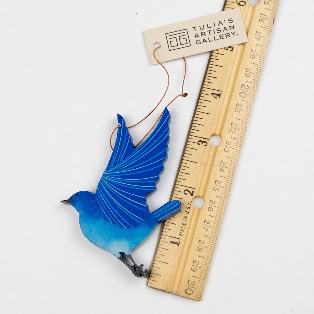 Flying Indigo Bunting Ornament