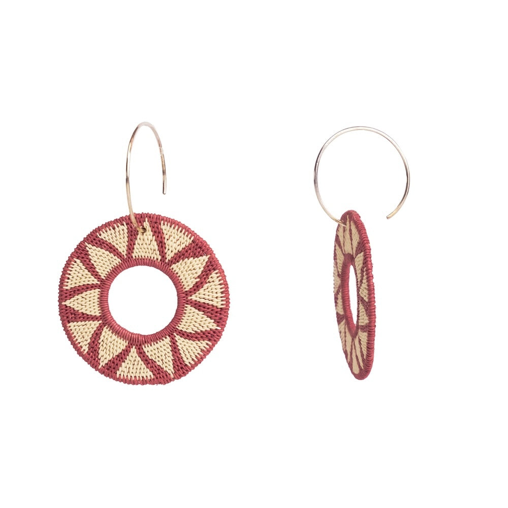 Round Rose Earrings