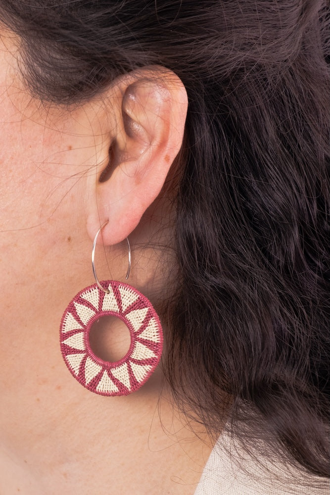 Round Rose Earrings