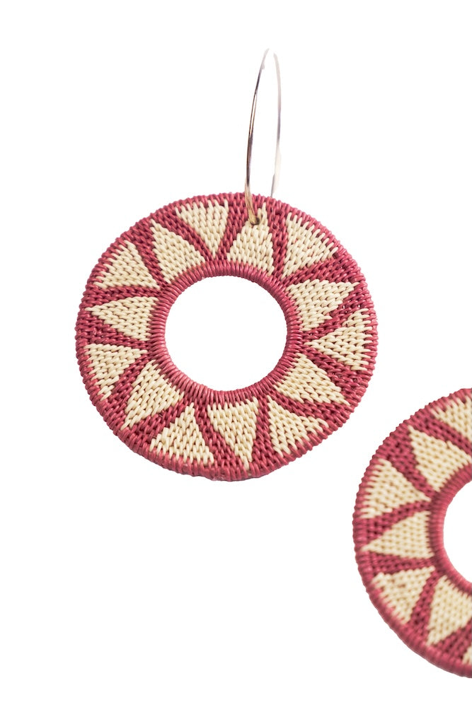 Round Rose Earrings