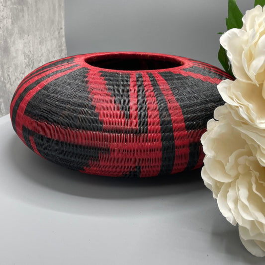 Wounaan Fine Art Vase Bowl Basket WV135-Tulia's Artisan Gallery