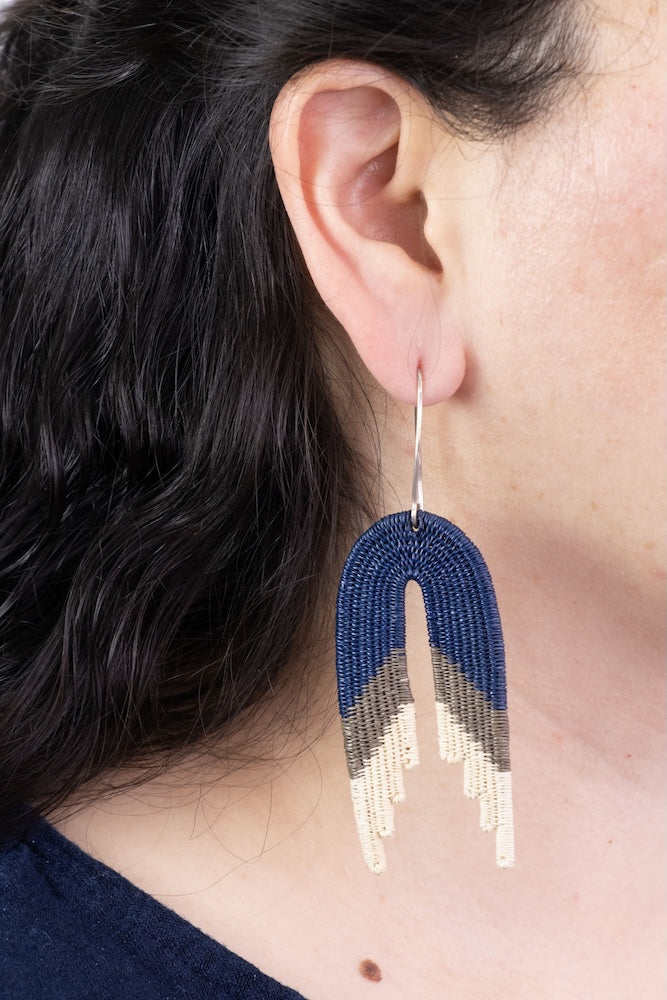 Waterfall Navy Earrings