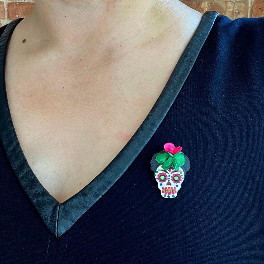 Day of the Dead Brooch-Tulia's Artisan Gallery