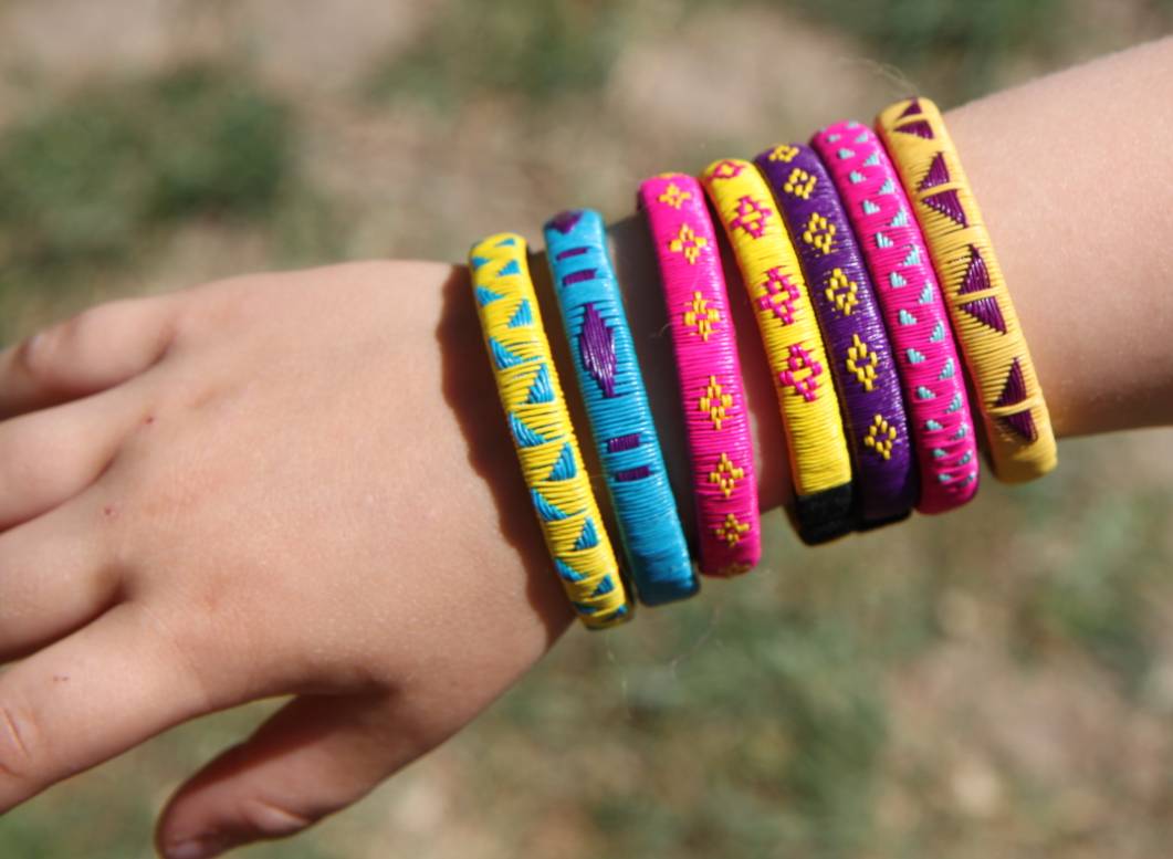 Children kids size bracelet pink American Girl Doll friendship handmade