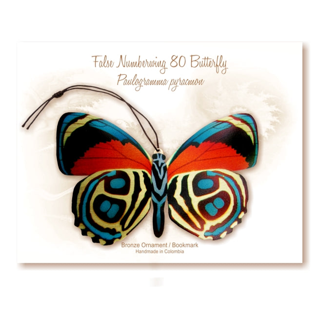 Numberwing Butterfly Ornament Handmade Bronze home decor notecard thank you sympathy birthday christmas getwell gift