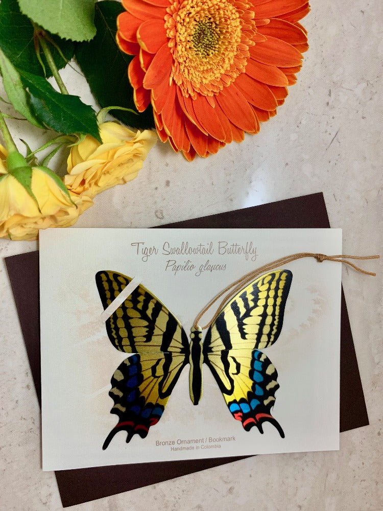 Tiger Swallowtail Butterfly Ornament Home decor gift Handmade garden notecard thank you sympathy condolence get well birthday 