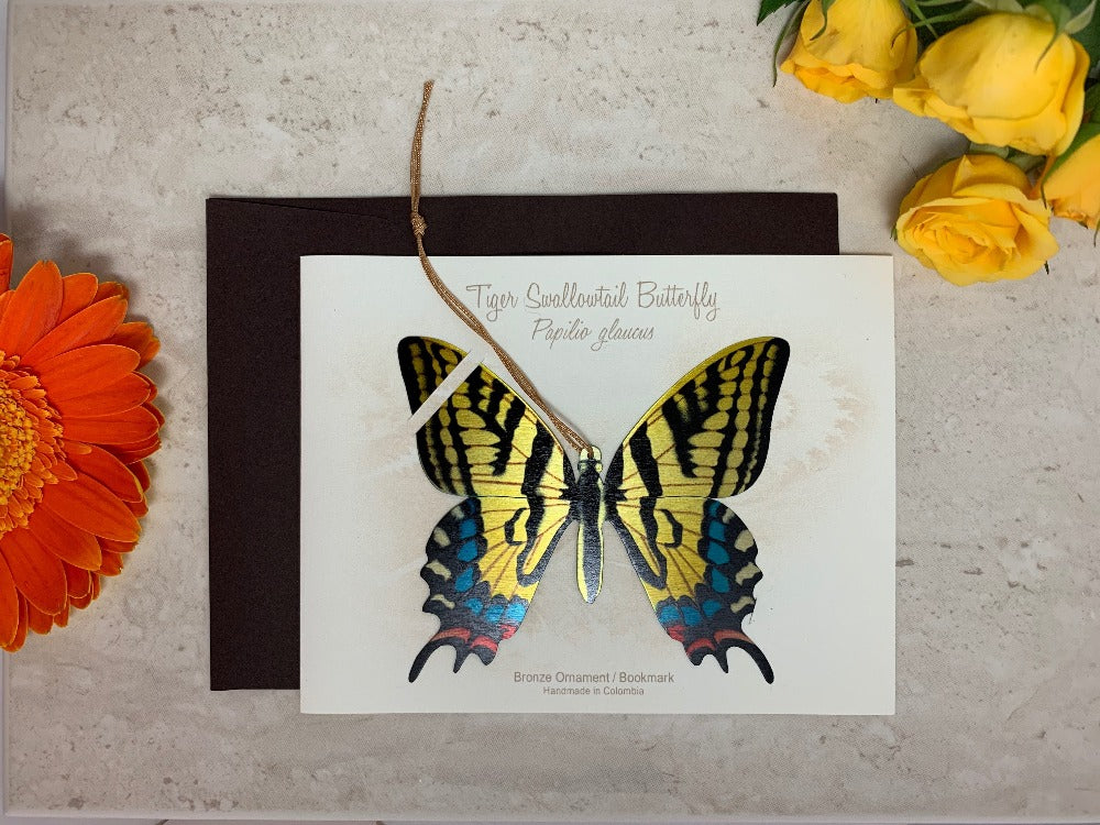 Tiger Swallowtail Butterfly Ornament Home decor gift Handmade garden notecard thank you sympathy condolence get well birthday