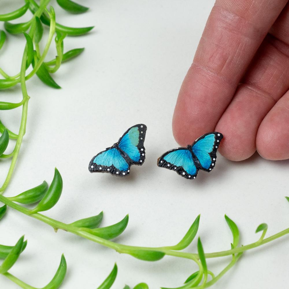 Butterfly Earrings - Blue
