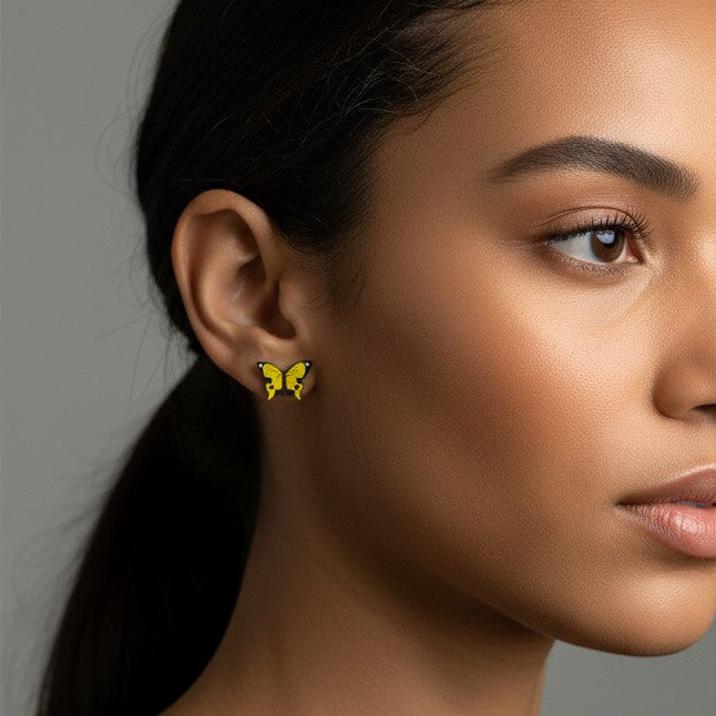 Butterfly Earrings - Yellow