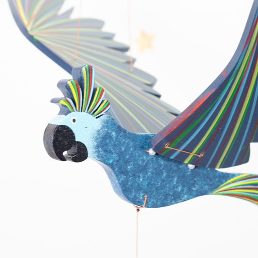 Blue Cockatiel Parrot Flying Bird Mobile