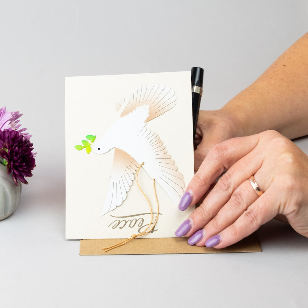 Peace Dove Holiday Ornament Notecard Gift