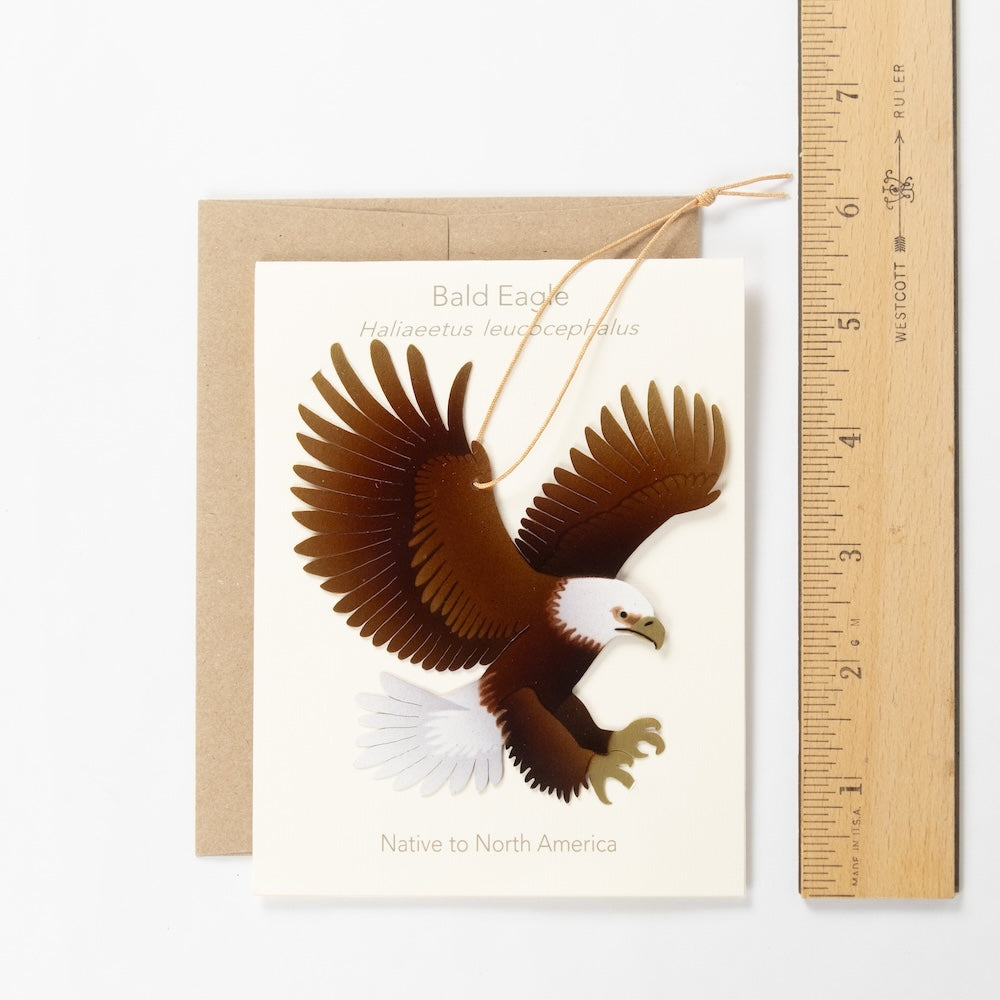 American Bald Eagle Ornament with Blank Notecard