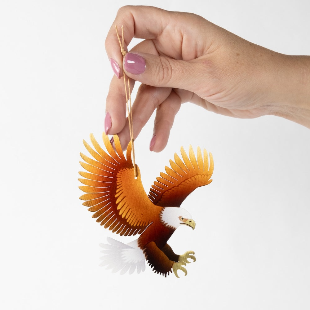 American Bald Eagle Ornament with Blank Notecard