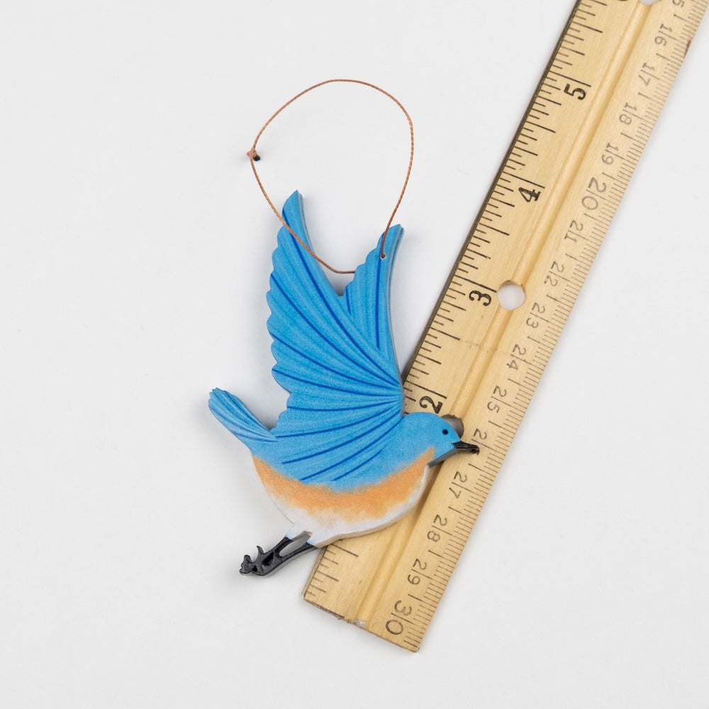 Flying Eastern Blue Bird Ornament