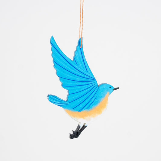 Flying Eastern Blue Bird Ornament