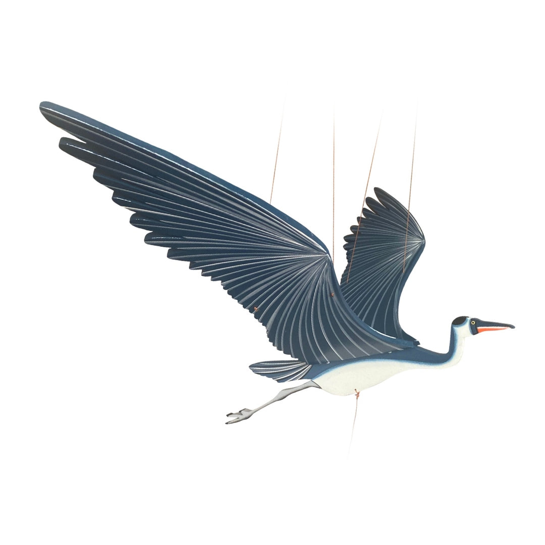 Blue Heron Flying Bird Mobile