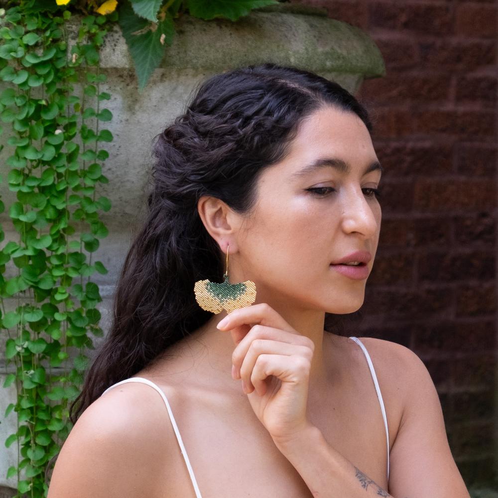 Golden Ginkgo Earrings