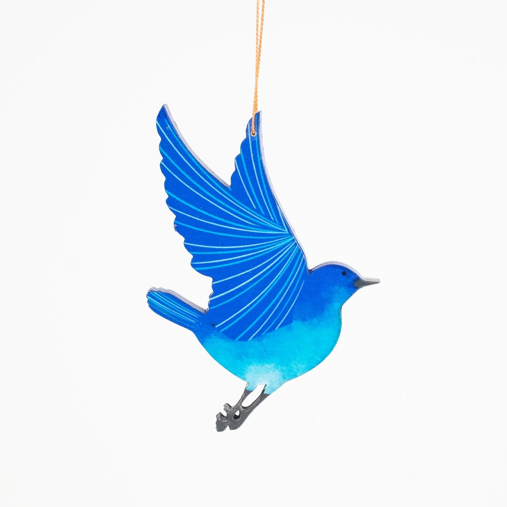 Flying Indigo Bunting Ornament