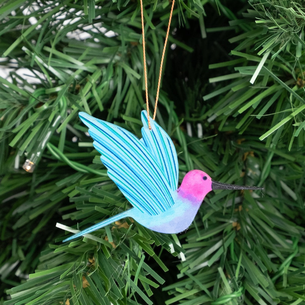 Flying Anna Hummingbird Ornament
