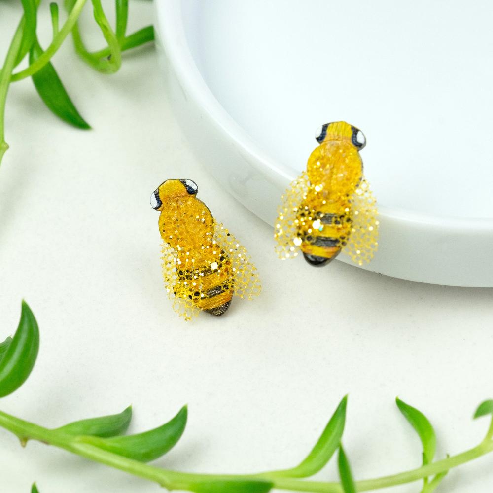 Bumble Bee Gold Earrings Black Friday Outlet