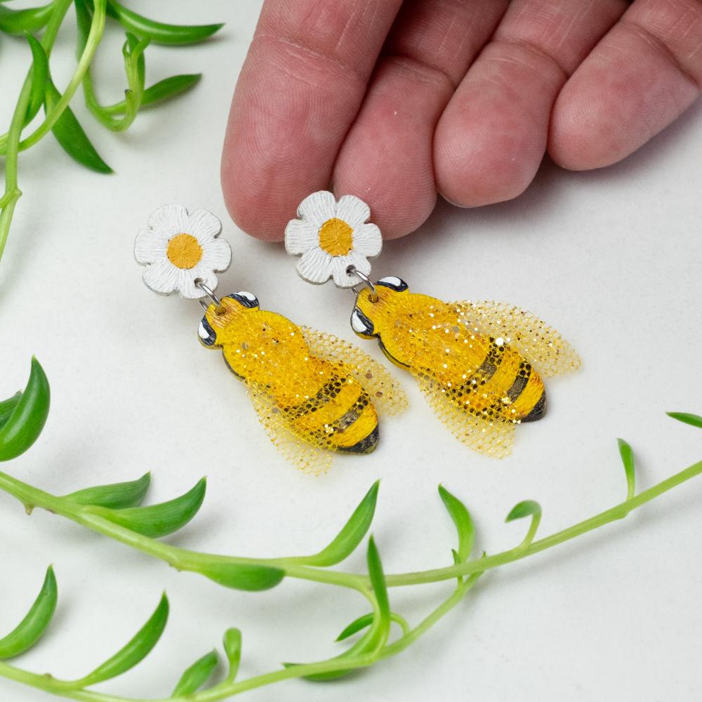 Bumble Bee Earrings - LG