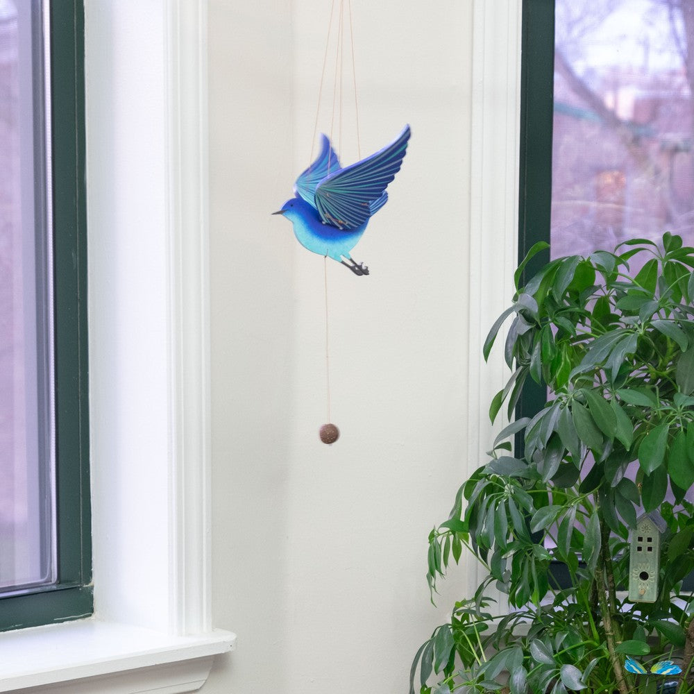 Blue Bird of Happiness Flying Mobile