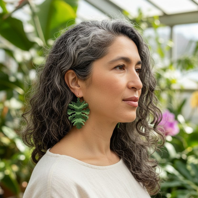 Monstera Leaf Earring