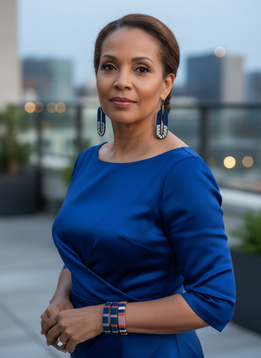 Navy & Copper wire bracelets-TAVWE