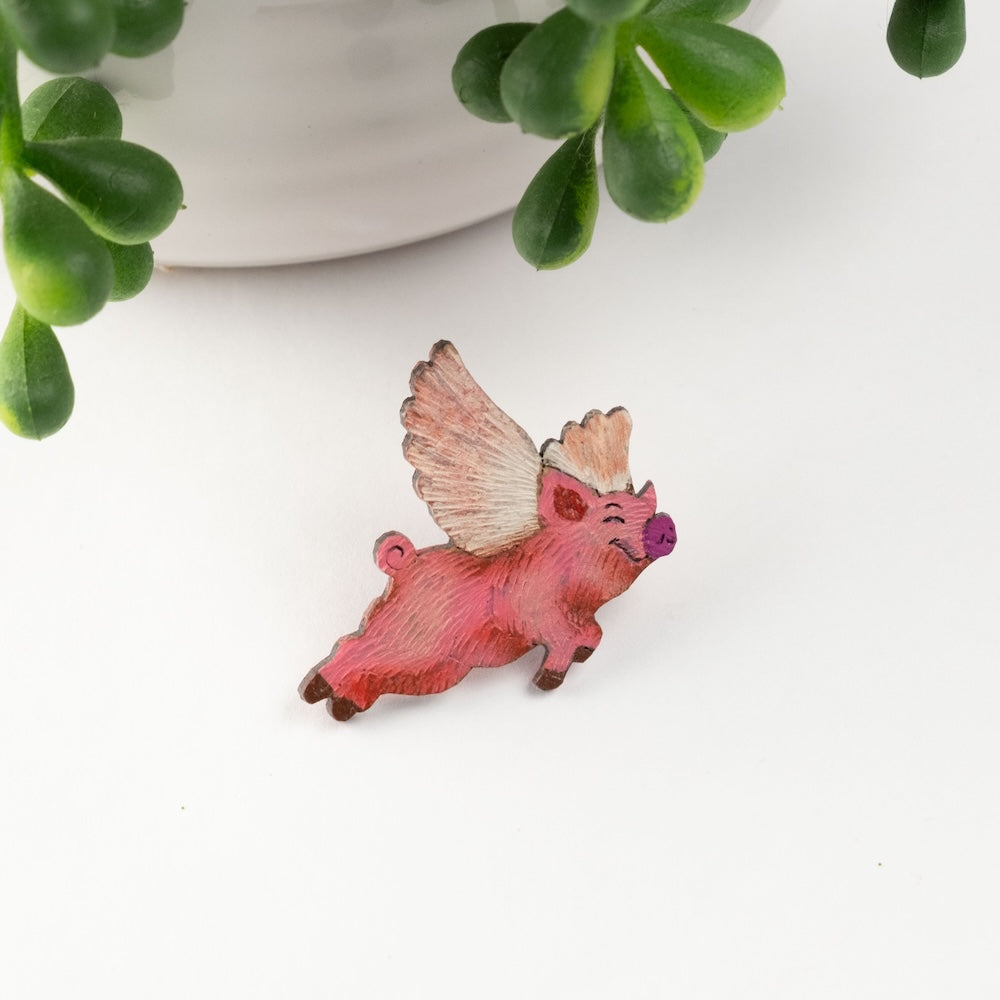Flying Pig Brooch