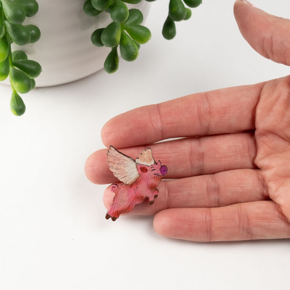 Flying Pig Brooch