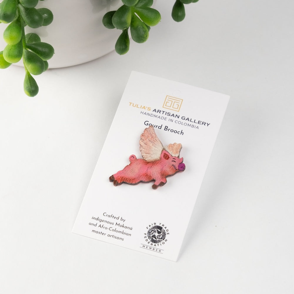 Flying Pig Brooch