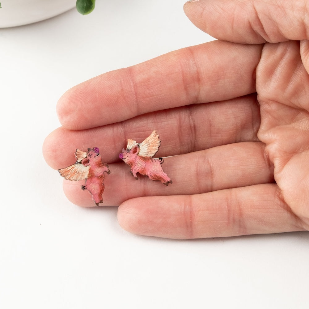 Flying Pig Earrings-SM