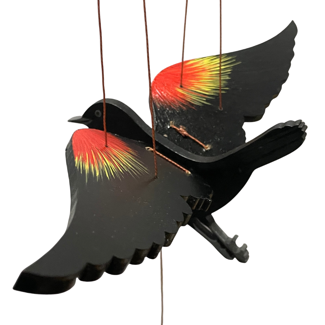 Red-winged Blackbird Flying Mobile