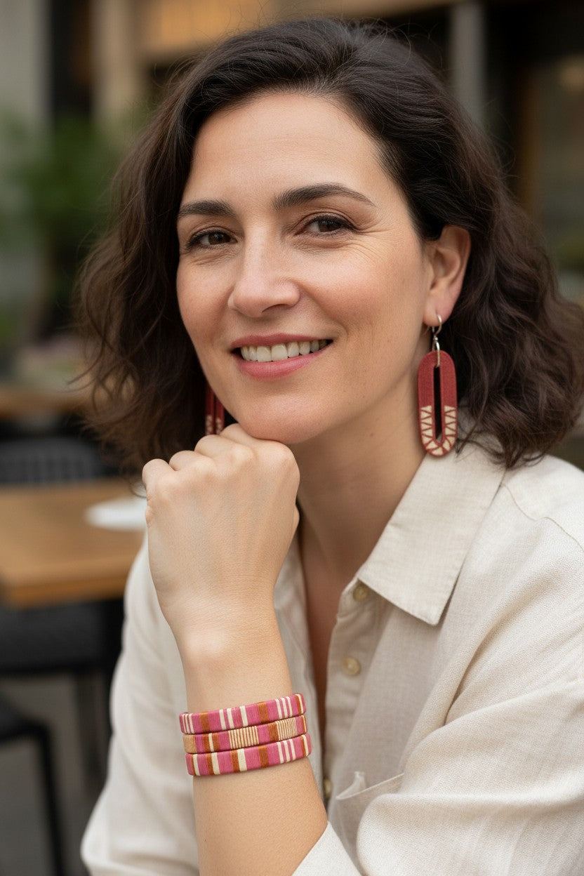 Rose Oval Earrings-TAVWE