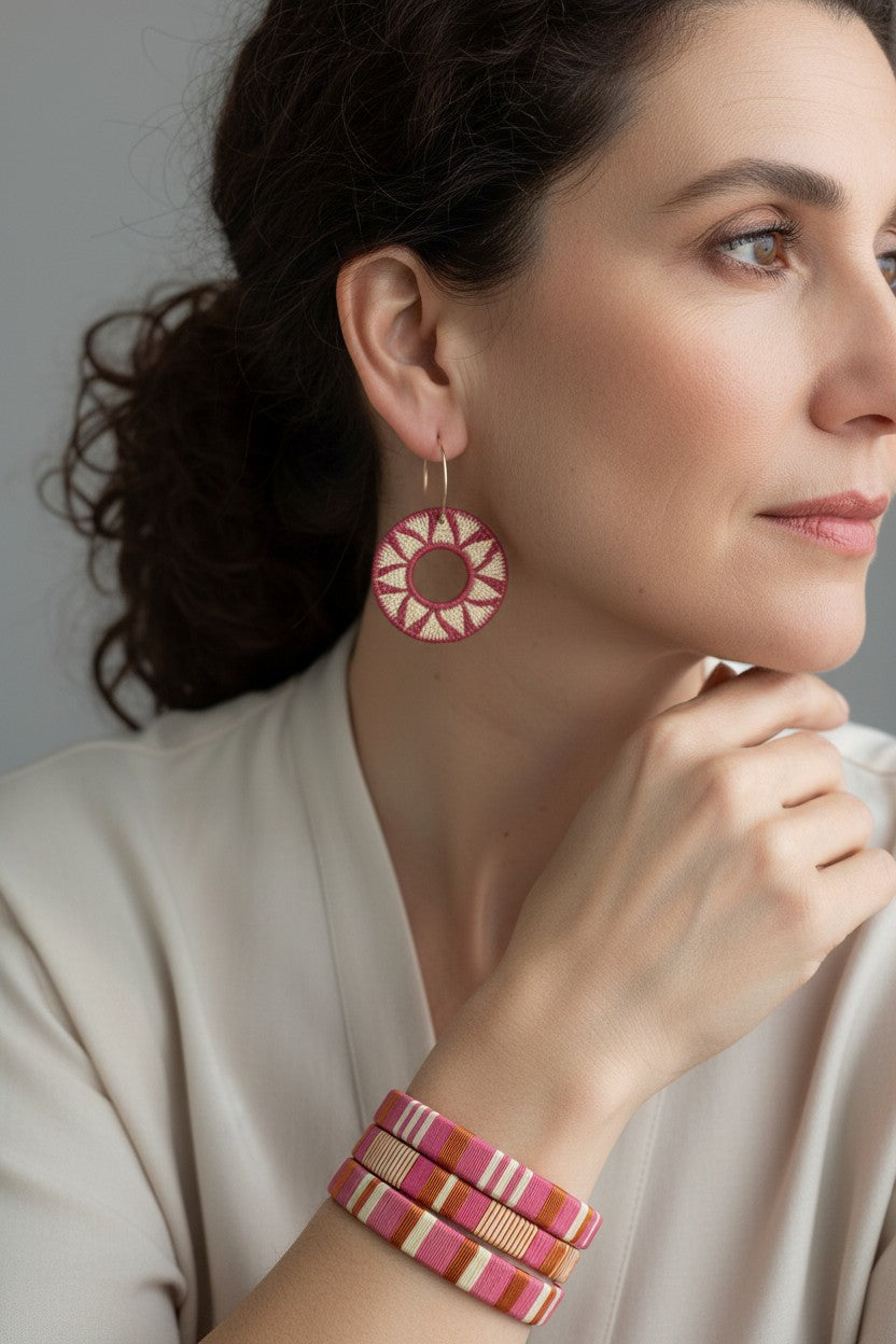 Rose Round Earrings-TAVWE