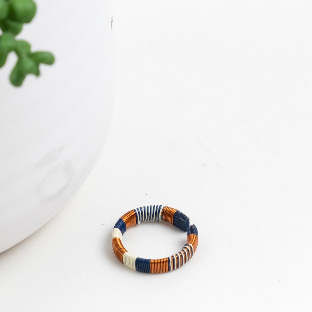 Navy & Copper Rings-TAVWE