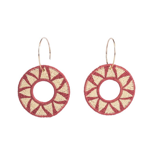 Round Rose Earrings