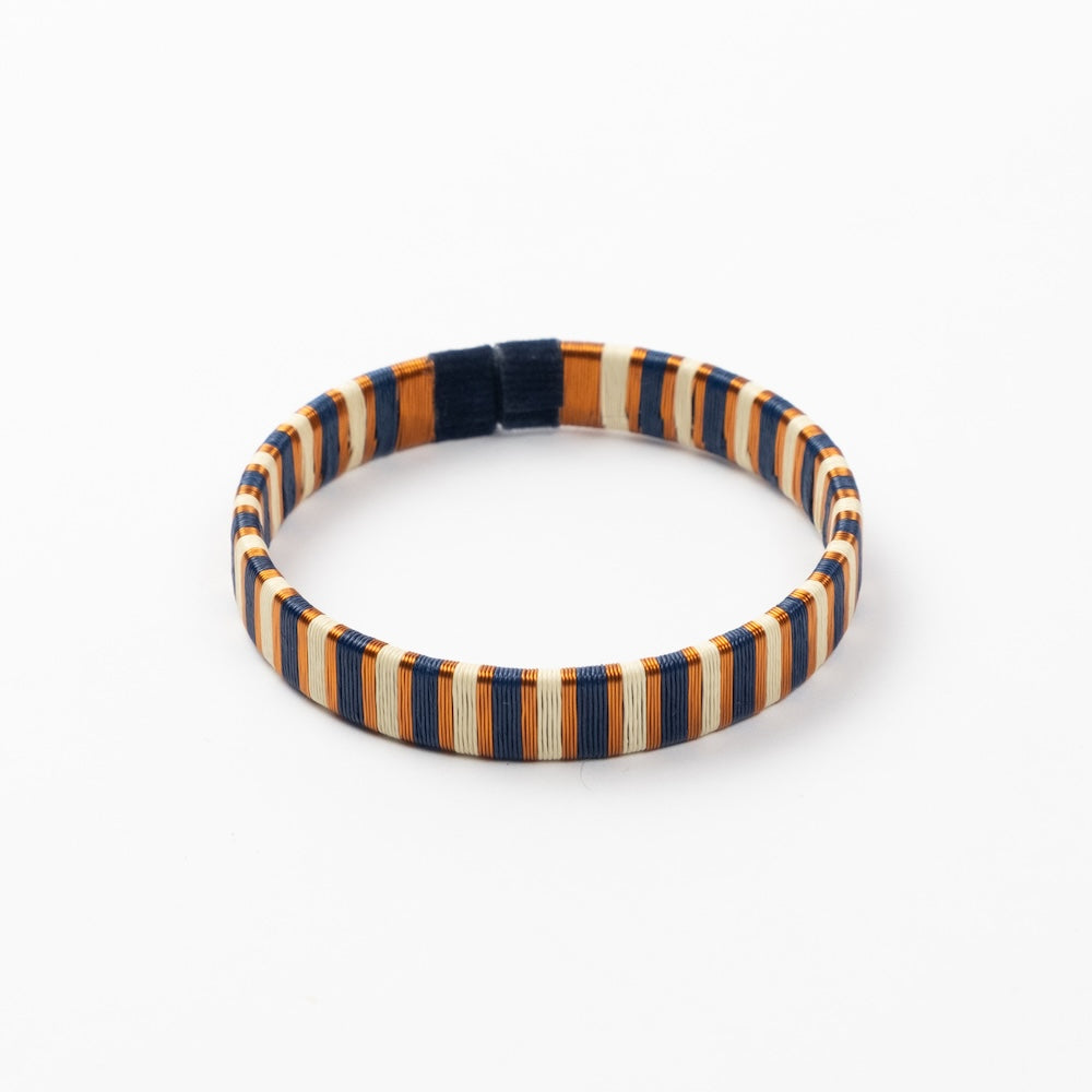 Navy & Copper wire bracelets-TAVWE