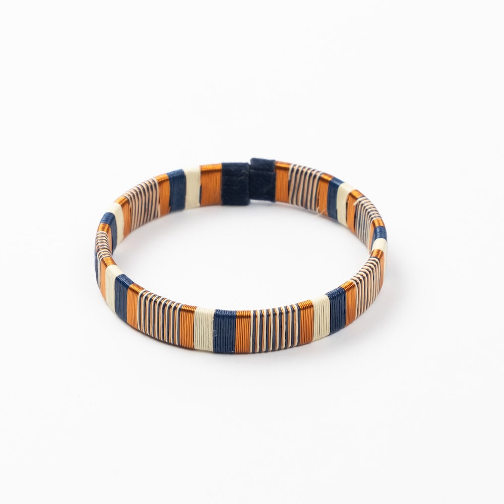 Navy & Copper wire bracelets-TAVWE