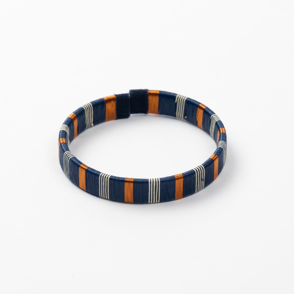Navy & Copper wire bracelets-TAVWE