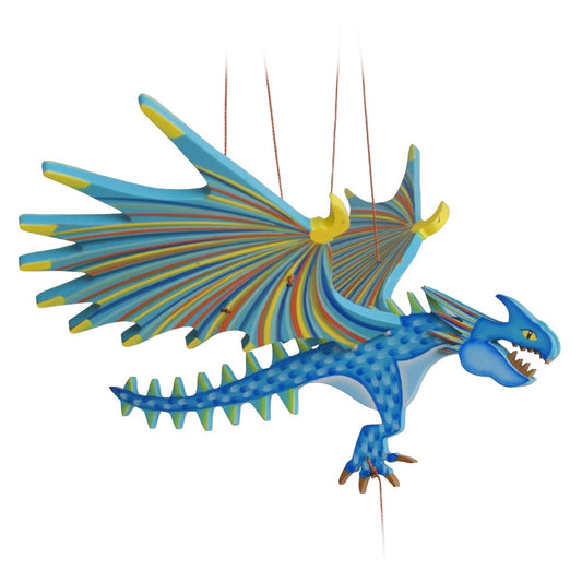 Spike Dragon flying mobile. Ethical Home Decor. Handmade & Hand-painted in colombia. 