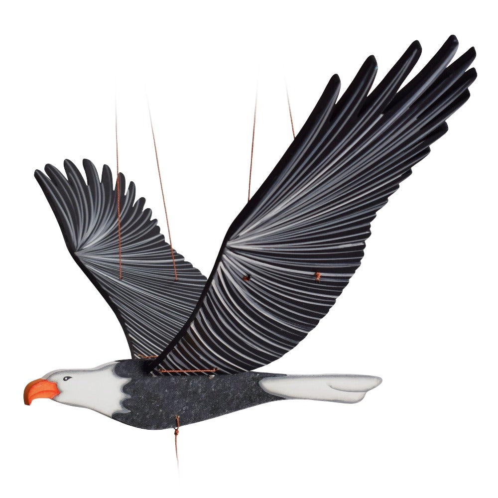 American Bald Eagle bird collector Flying Mobile - Handmade Gift - Ethical Home Decor, fair trade, Americana, Eagle Scout