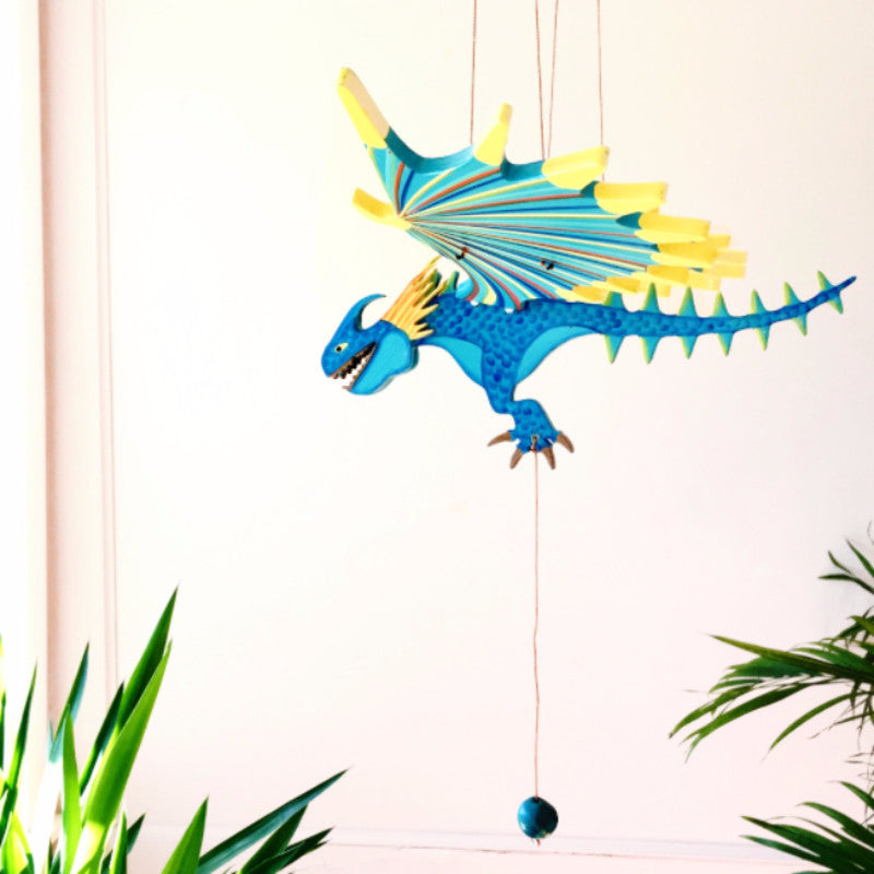 Dragon Spike Flying Mobile - Handmade Gift - Ethical Home Decor