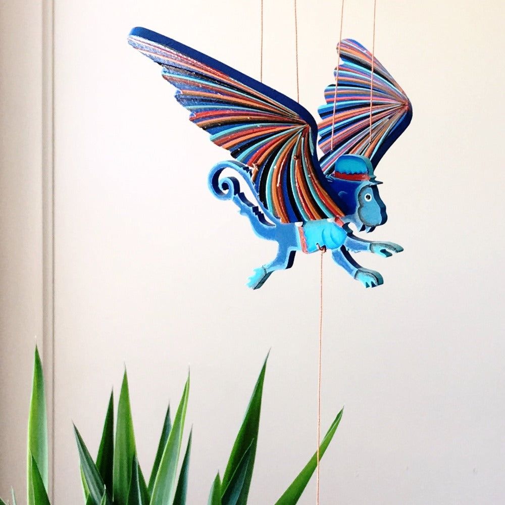 Flying Monkey Mobile. Wizard of OZ. Ethical Home Decor. Handmade & Hand-painted in Colombia. 