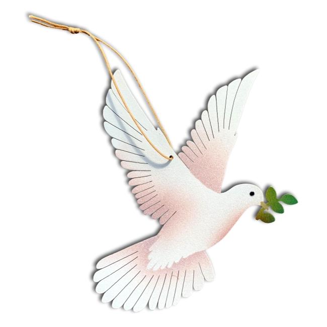 peace dove ornament christmas home decor blank notecard gift