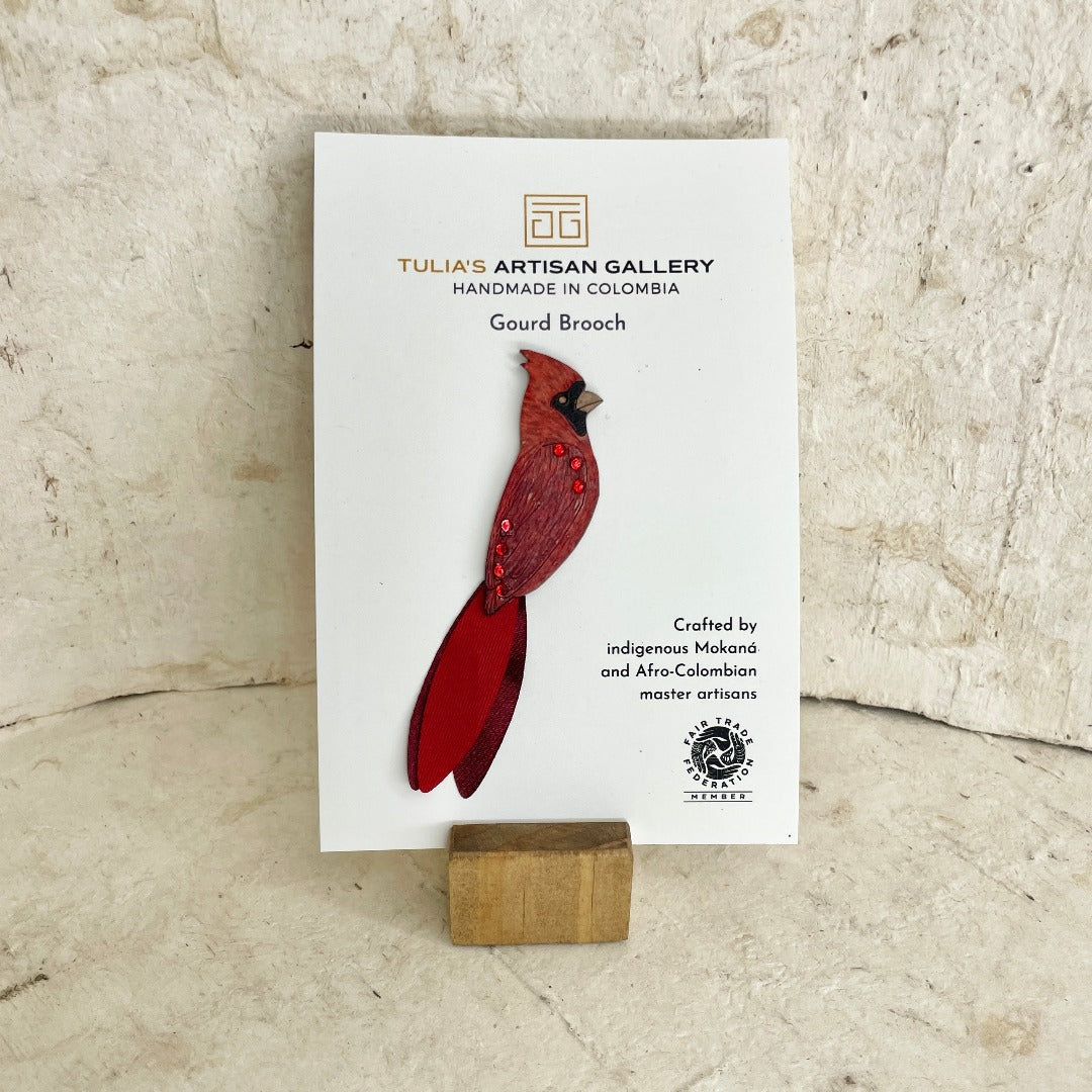 Cardinal Brooch-Tulia's Artisan Gallery